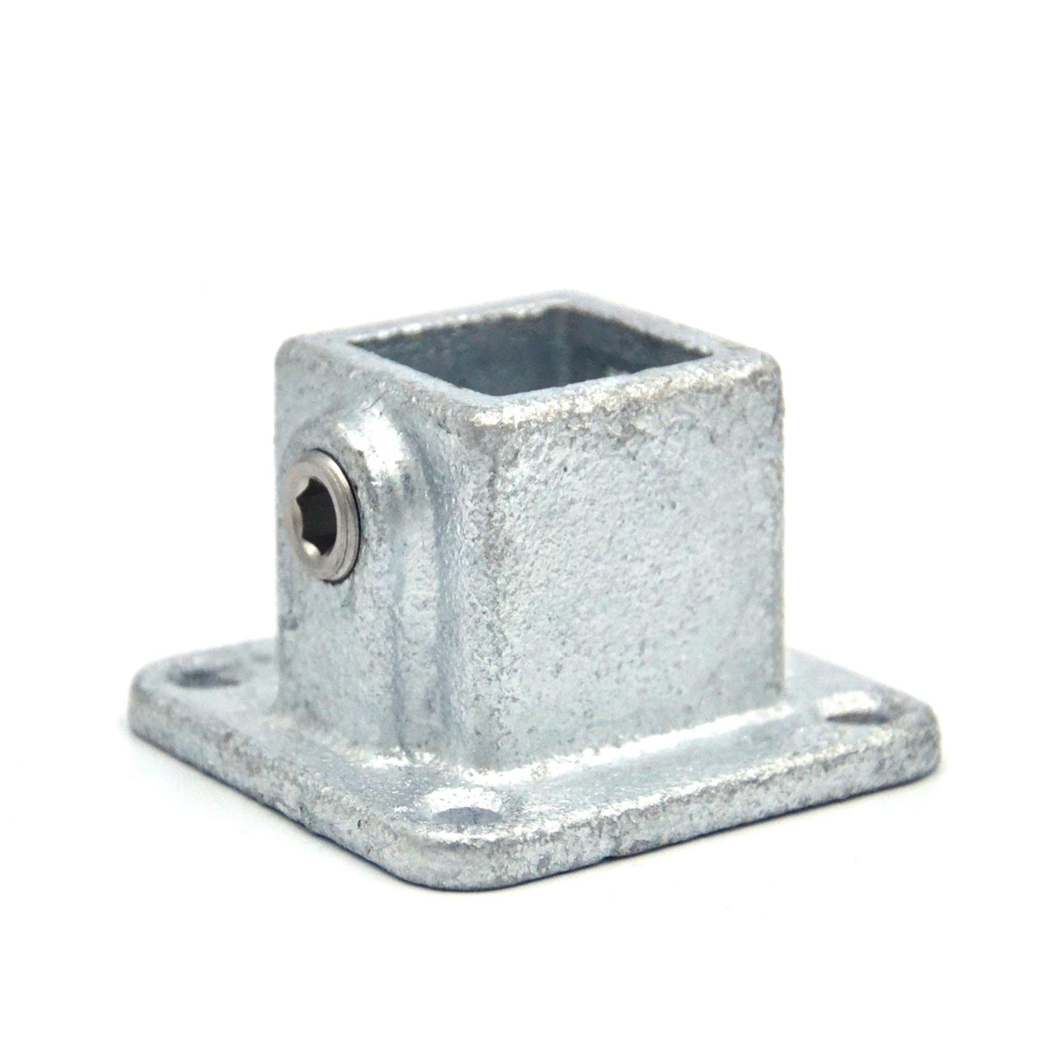 Buiskoppeling Vierkante voetplaat met doorloop - vierkant - 25mm